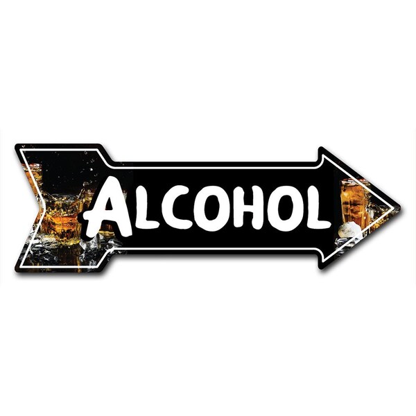 Alcohol Arrow Decal Funny Home Decor 24in Wide